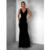 Černé elegantní dlouhé šaty BROULIO s výstřihem