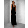 Černé elegantní dlouhé šaty SOLIMO