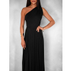 Černé elegantní dlouhé plisované šaty OLIVIE