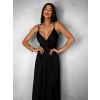 Černé elegantní dlouhé šaty SAURANA s rozparkem
