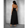 Černé elegantní dlouhé šaty SAURANA s rozparkem