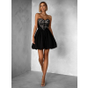 Černé krátké šaty NAMSOSE s áčkovou sukní