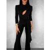 Černý elegantní společenský overal LIBORA s průstřihy