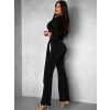 Černý elegantní společenský overal LIBORA s průstřihy