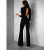 Černý elegantní společenský overal LIBORA s průstřihy