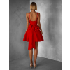 Červené krátké šaty SIDENNE s mašlí