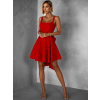 Červené krátké šaty SIDENNE s mašlí