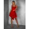 Červené krátké šaty SIDENNE s mašlí