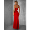 Červené dlouhé společenské šaty LIMONA s průstřihy