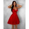 Červené elegantní áčkové letní krátké šaty MADURAI