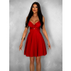 Červené elegantní áčkové letní krátké šaty MADURAI
