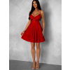 Červené elegantní áčkové letní krátké šaty MADURAI