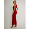 Červené řasené dlouhé elastické šaty ARNIA