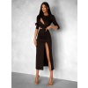 Tmavé hnědé asymetrické šaty BAJRO