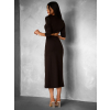 Tmavé hnědé asymetrické šaty BAJRO
