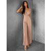 Hnědý elegantní dlouhý společenský overal ELSASA