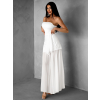 Bílé elegantní dlouhé šaty TYNELA se šálem