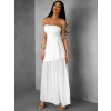 Bílé elegantní dlouhé šaty TYNELA se šálem