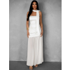 Bílé elegantní dlouhé šaty TYNELA se šálem