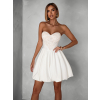 Bílé krátké šaty NAMSOSE s áčkovou sukní