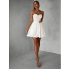 Bílé krátké šaty NAMSOSE s áčkovou sukní