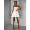 Bílé krátké šaty NAMSOSE s áčkovou sukní