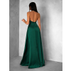 Smaragdové dlouhé saténové šaty HAMBUR