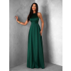 Smaragdové dlouhé saténové šaty HAMBUR