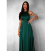 Smaragdové dlouhé saténové šaty HAMBUR