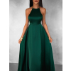 Smaragdové dlouhé saténové šaty HAMBUR