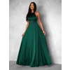 Smaragdové dlouhé saténové šaty HAMBUR