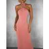 Lososové dlouhé elastické šaty GUARDA
