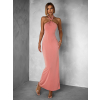 Lososové dlouhé elastické šaty GUARDA