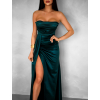 Smaragdové dlouhé korzetové společenské šaty ALITAN s rozparkem