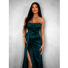 Smaragdové dlouhé korzetové společenské šaty ALITAN s rozparkem