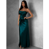 Smaragdové dlouhé korzetové společenské šaty ALITAN s rozparkem