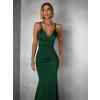 Smaragdové dlouhé saténové šaty MARSELLE
