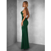 Smaragdové dlouhé saténové šaty MARSELLE