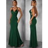 Smaragdové dlouhé saténové šaty MARSELLE