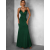Smaragdové dlouhé saténové šaty MARSELLE