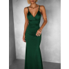Smaragdové dlouhé saténové šaty MARSELLE