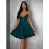 Smaragdové letní áčkové krátké šaty MADURAI