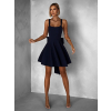 Tmavě modré áčkové krátké šaty SIDENNE