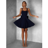 Tmavě modré áčkové krátké šaty SIDENNE