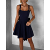 Tmavě modré áčkové krátké šaty SIDENNE