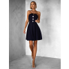 Tmavě modré áčkové krátké šaty TIPERRY