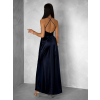 Tmavě modré variabilní dlouhé saténové šaty BOLZANO