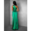 Zelené dlouhé asymetrické šaty KULOSA s rozparkem