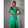 Zelené dlouhé asymetrické společenské šaty SIMONE