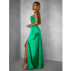 Zelené dlouhé asymetrické společenské šaty SIMONE